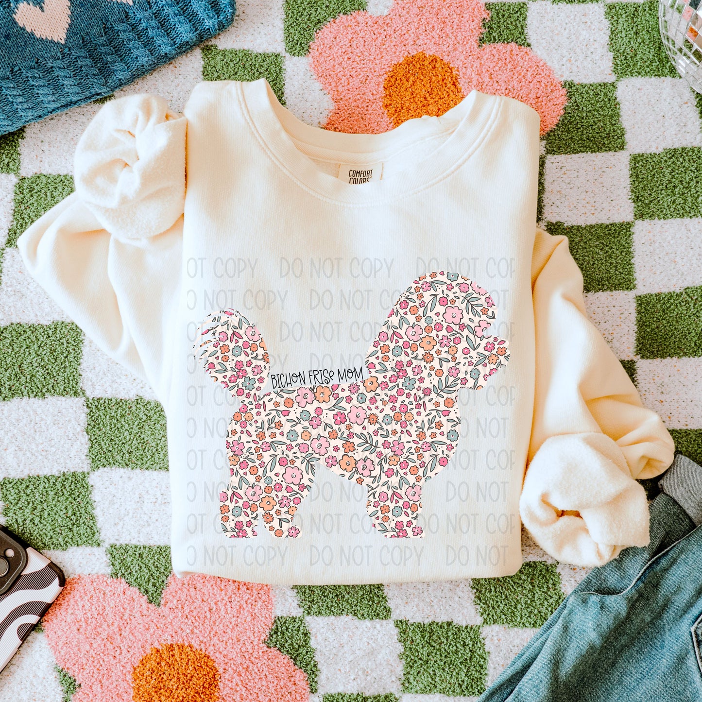 DOG MOM FLORAL - DTF TRANSFER