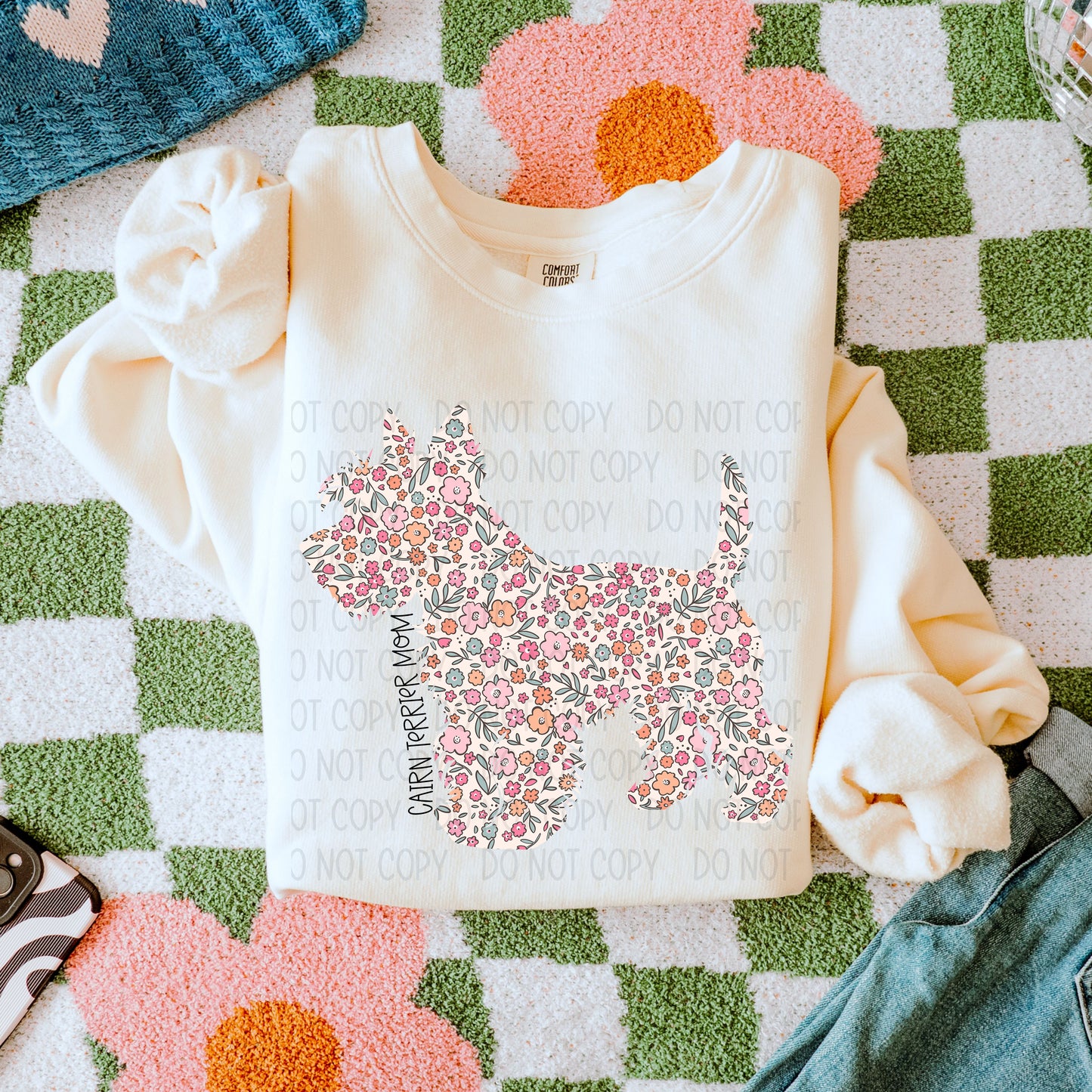 DOG MOM FLORAL - DTF TRANSFER