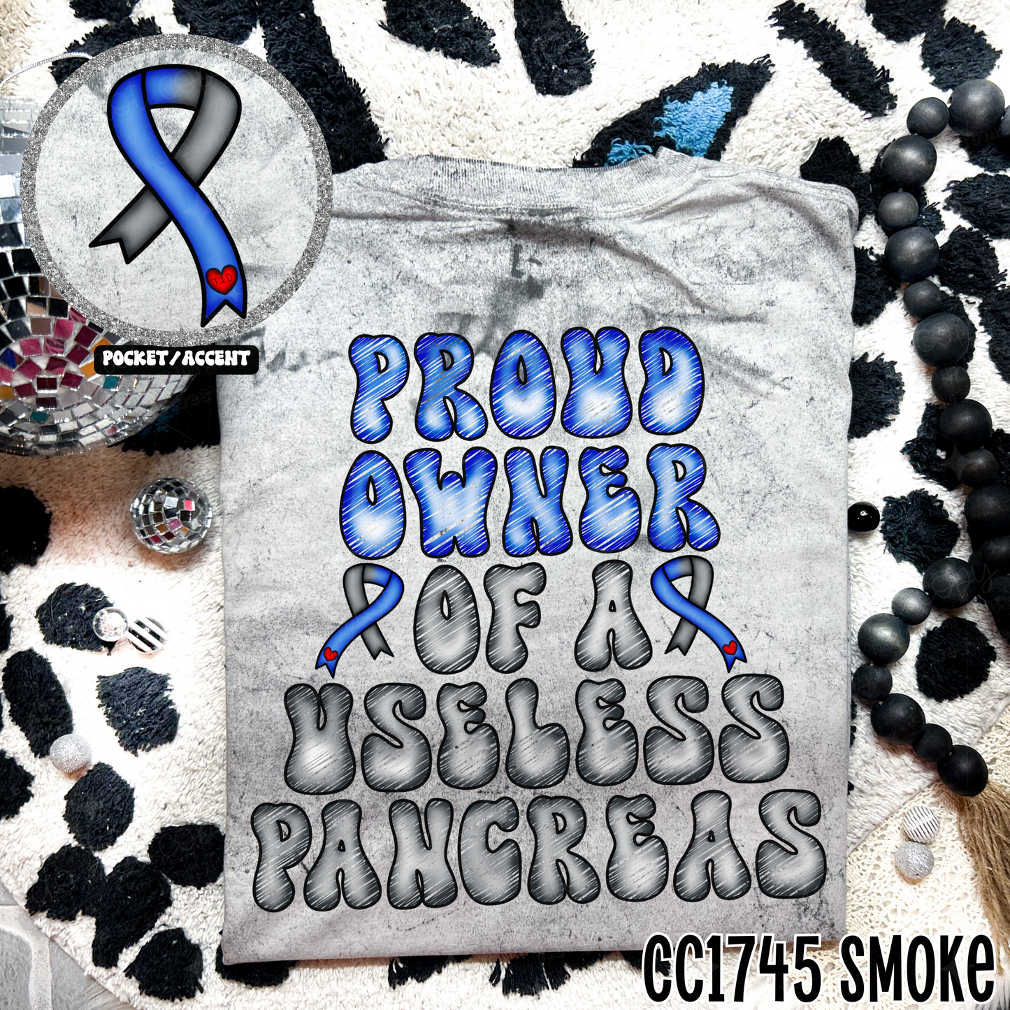 PROUD OWNER OF A USELESS PANCREAS - FRONT+BACK - DTF TRANSFER