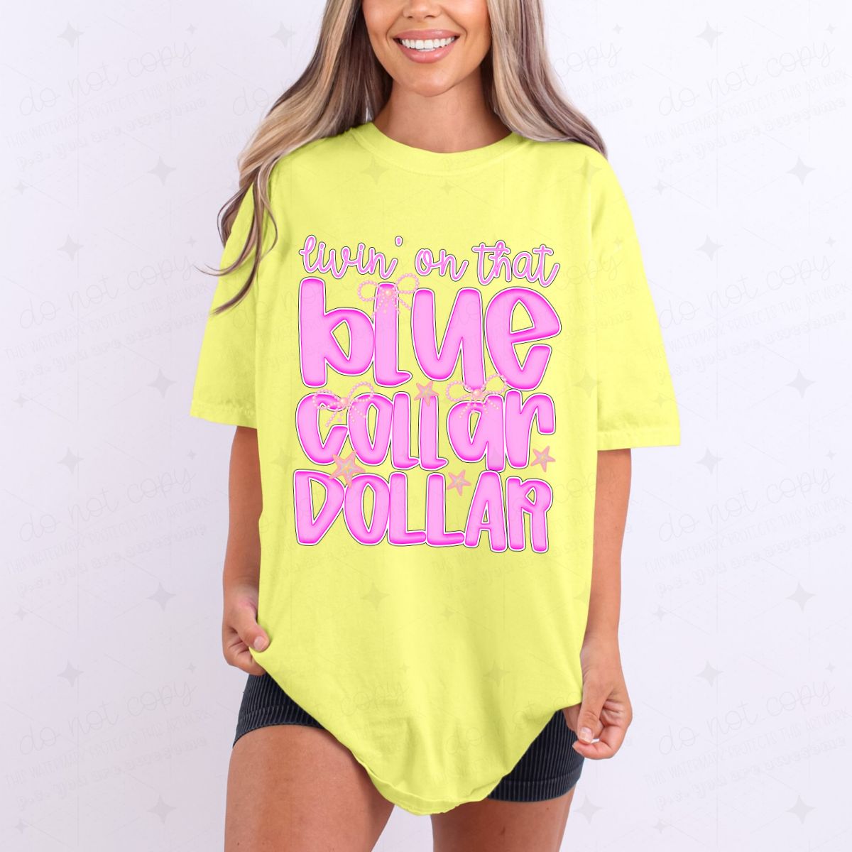 COQUETTE LIVIN' ON THAT BLUE COLLAR DOLLAR - COMPLETED TEE