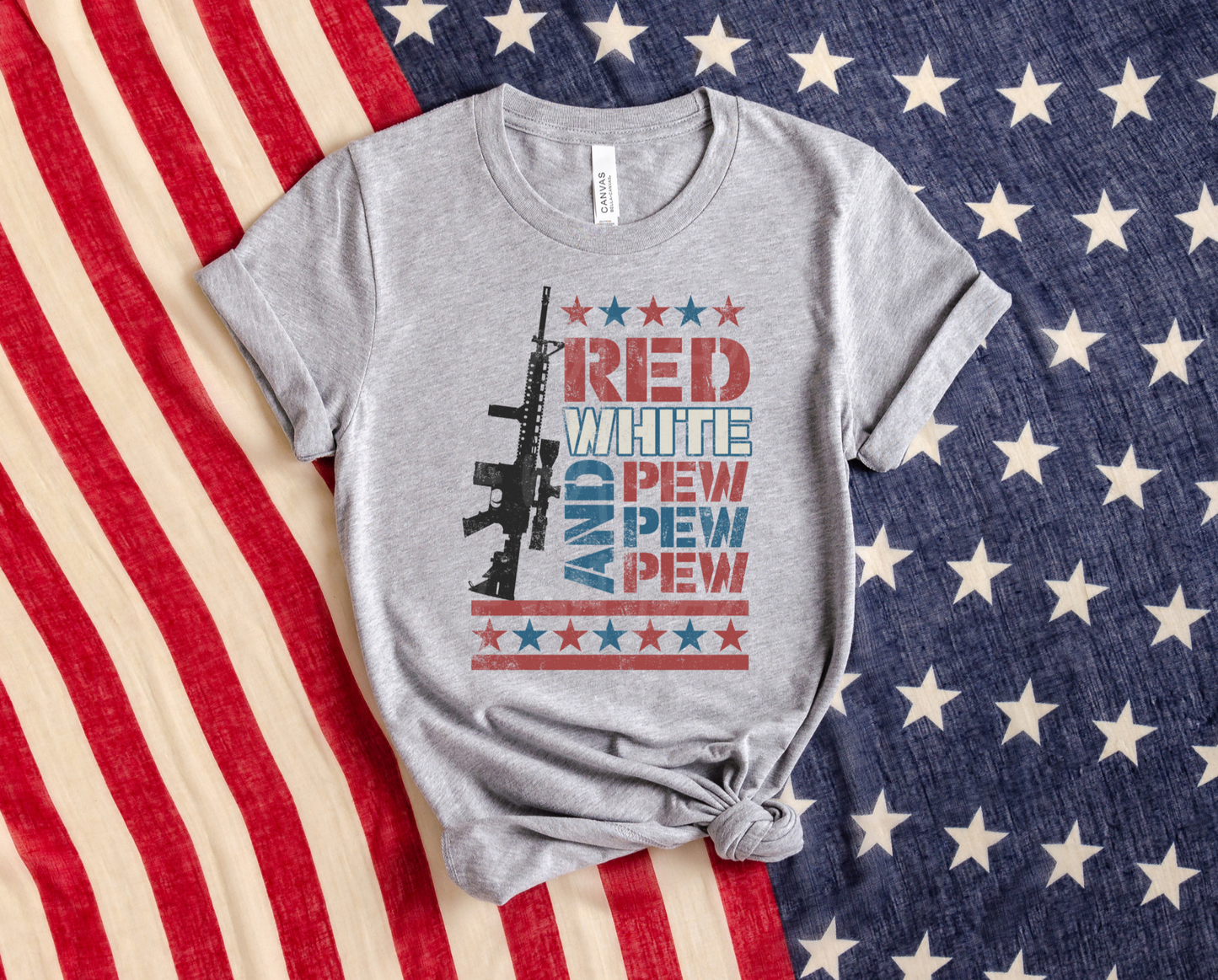 RED WHITE & PEW PEW PEW  - DTF TRANSFER