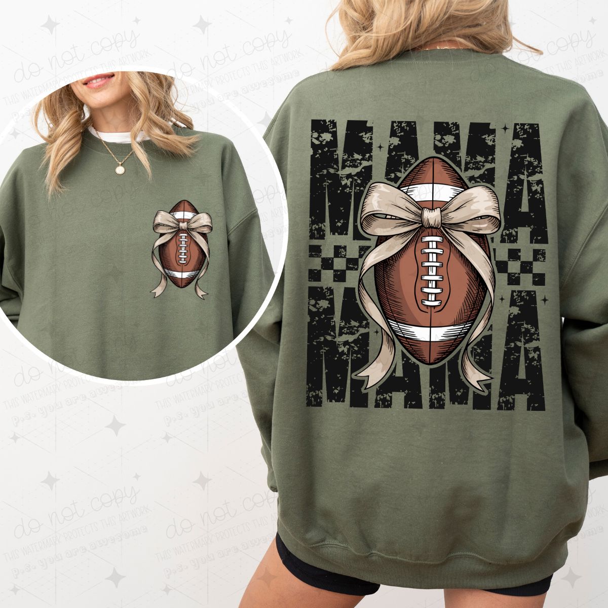 COQUETTE FOOTBALL MAMA - FRONT+BACK - DTF TRANSFER