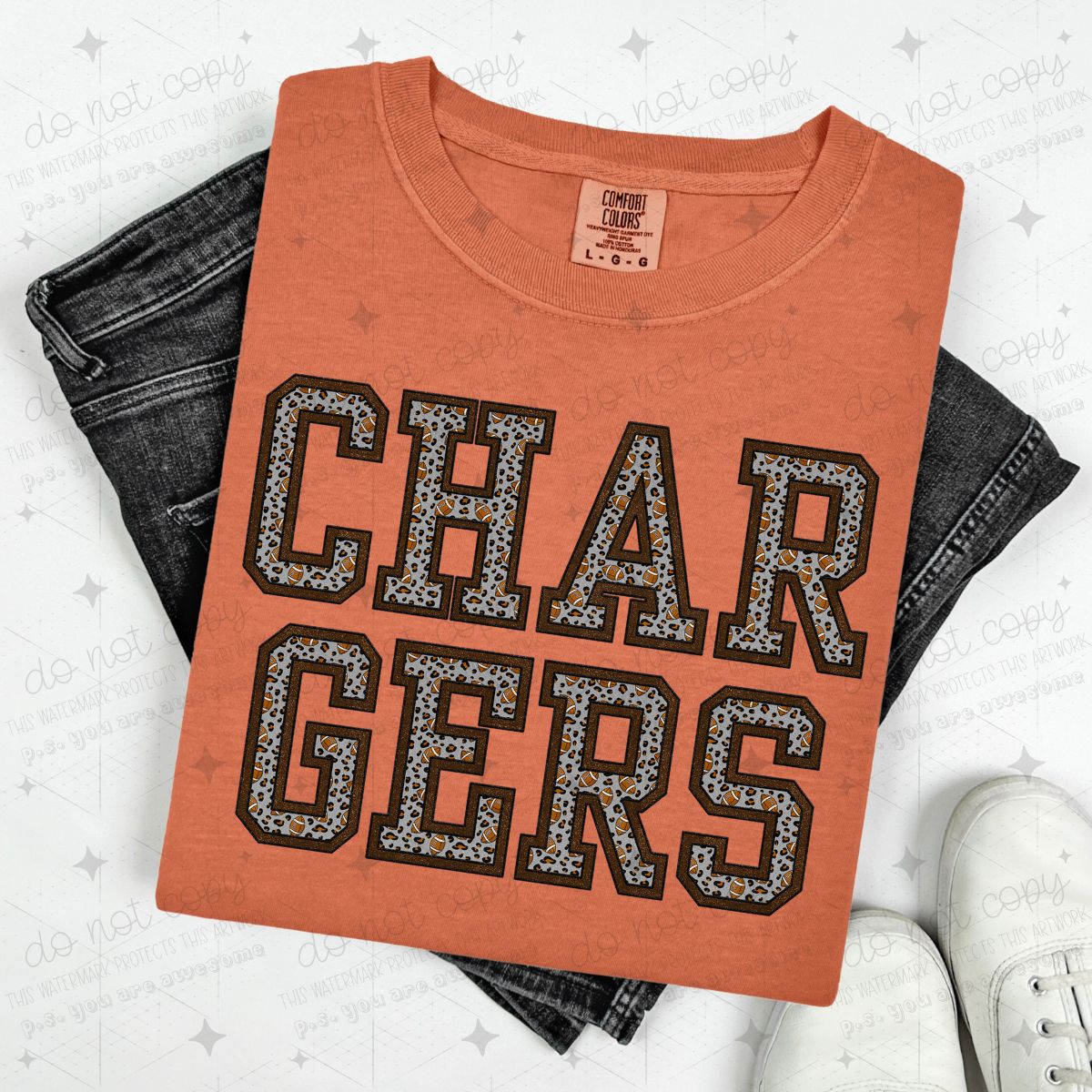 FOOTBALL MASCOTS - FAUX GLITTER - DTF TRANSFER