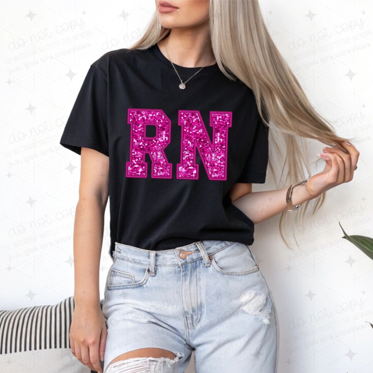 RN - FAUX SEQUIN - DTF TRANSFER