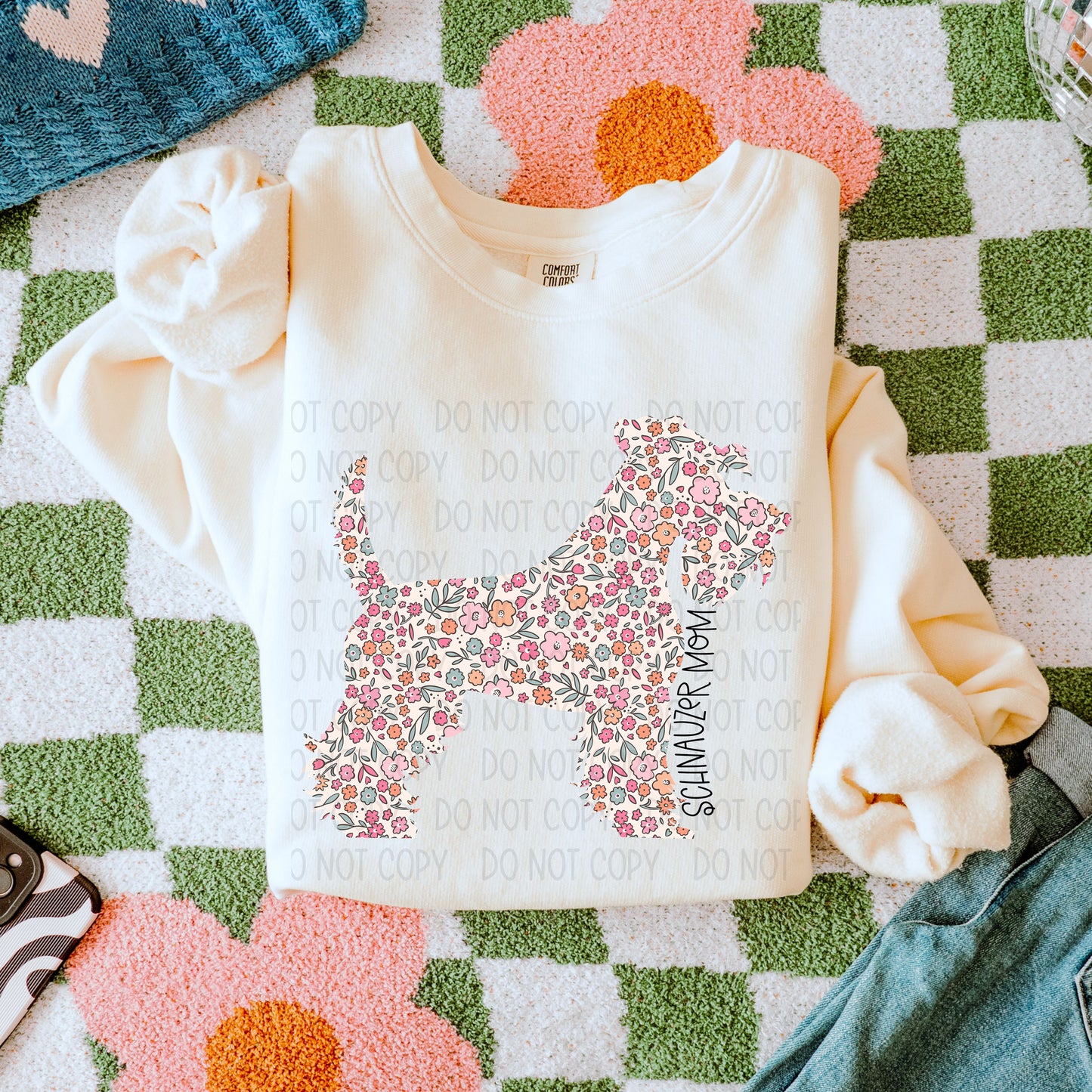 DOG MOM FLORAL - DTF TRANSFER