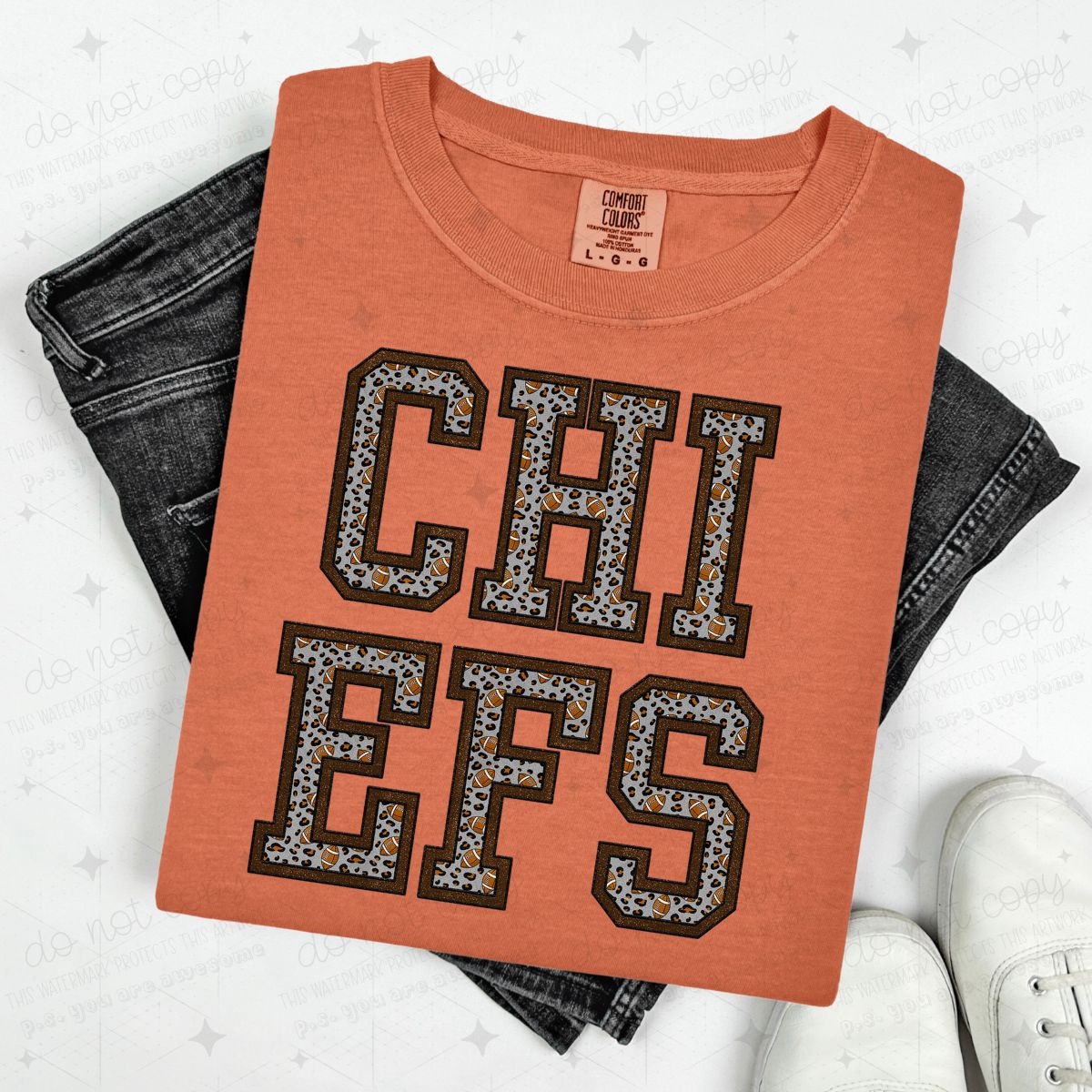 FOOTBALL MASCOTS - FAUX GLITTER - DTF TRANSFER