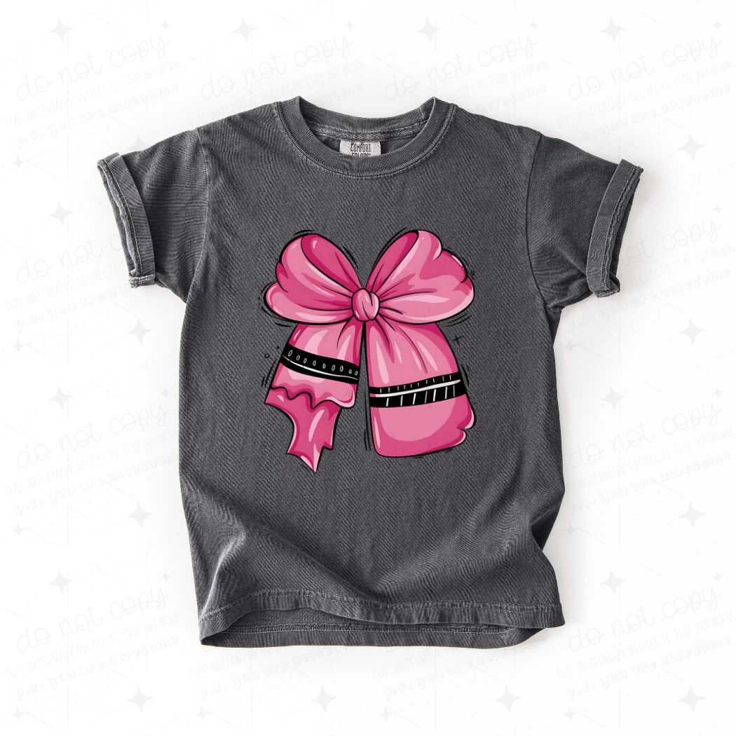 COQUETTE PINK CRAYON BOW - DTF TRANSFER