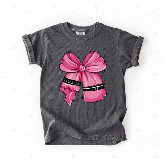 COQUETTE PINK CRAYON BOW - DTF TRANSFER