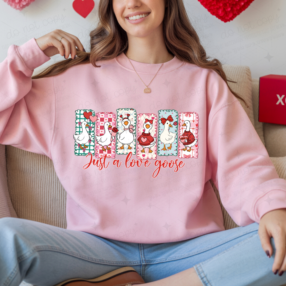 COQUETTE JUST A LOVE GOOSE - DTF TRANSFER