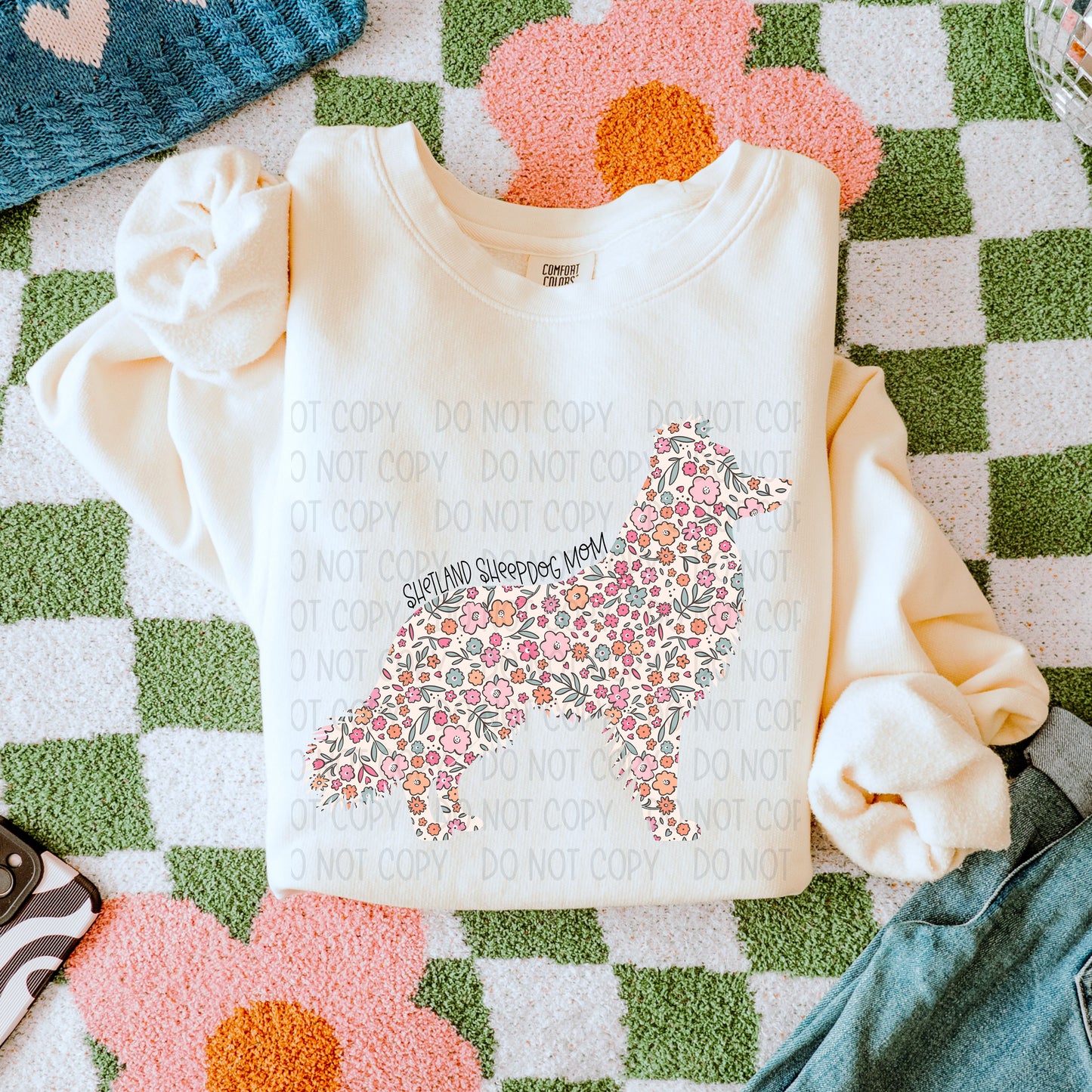 DOG MOM FLORAL - DTF TRANSFER