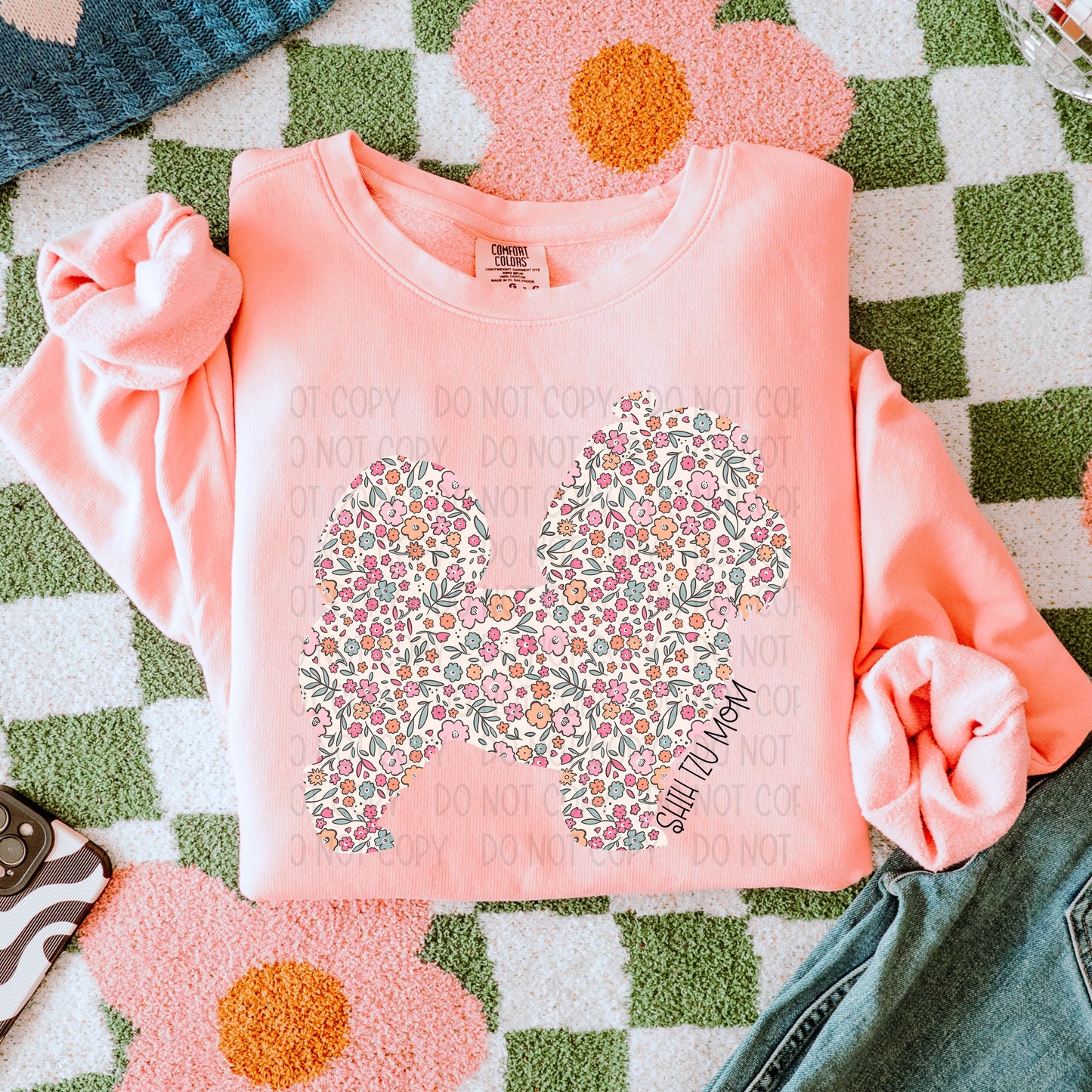 DOG MOM FLORAL - DTF TRANSFER