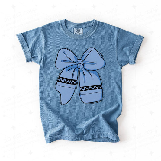 COQUETTE BLUE CRAYON BOW - DTF TRANSFER