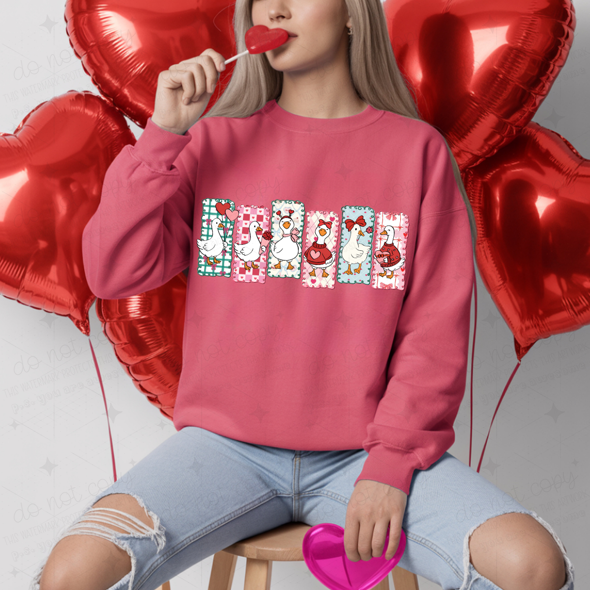 COQUETTE VALENTINES DAY GOOSE - DTF TRANSFER