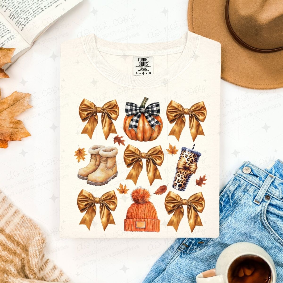 COQUETTE FALL BASICS GRID - DTF TRANSFER