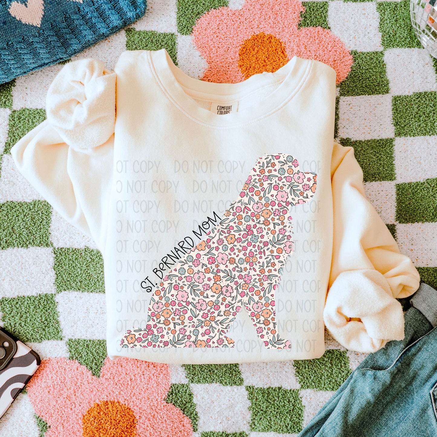 DOG MOM FLORAL - DTF TRANSFER