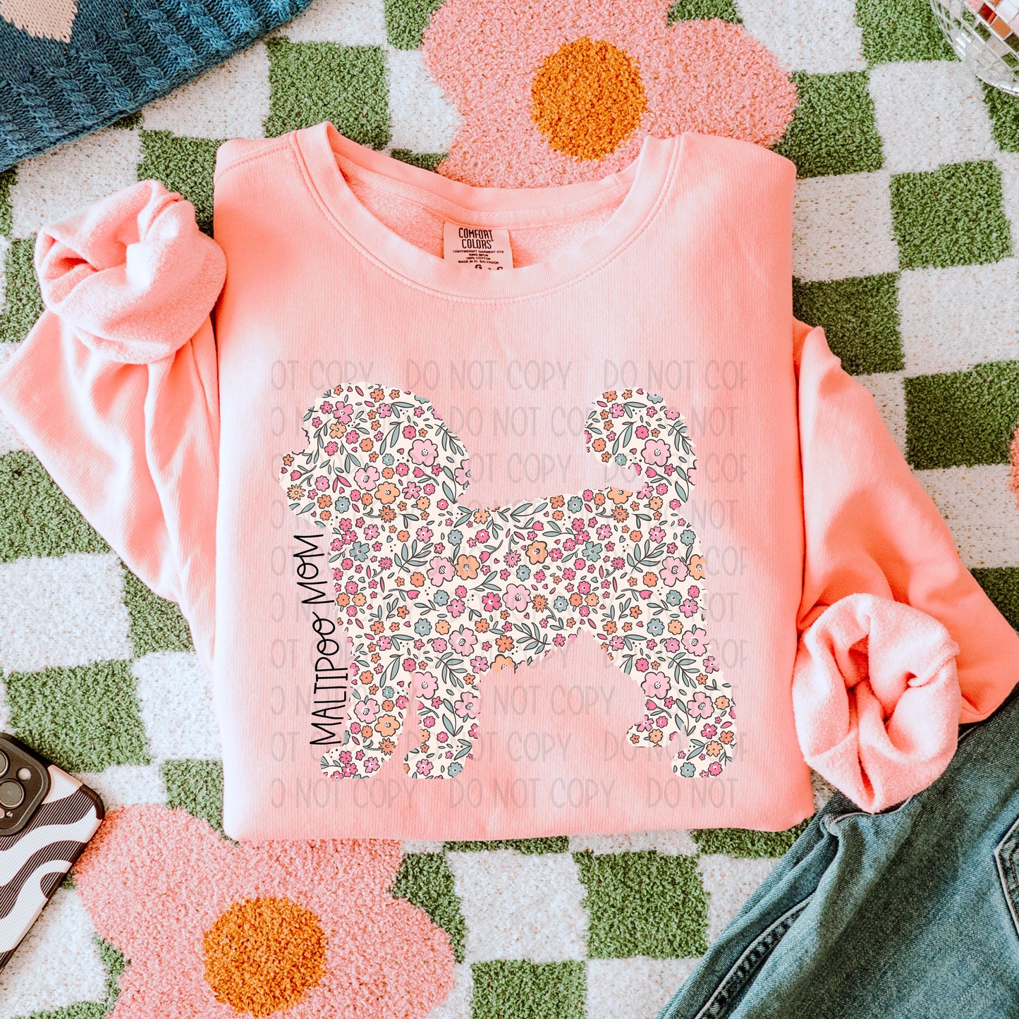 DOG MOM FLORAL - DTF TRANSFER