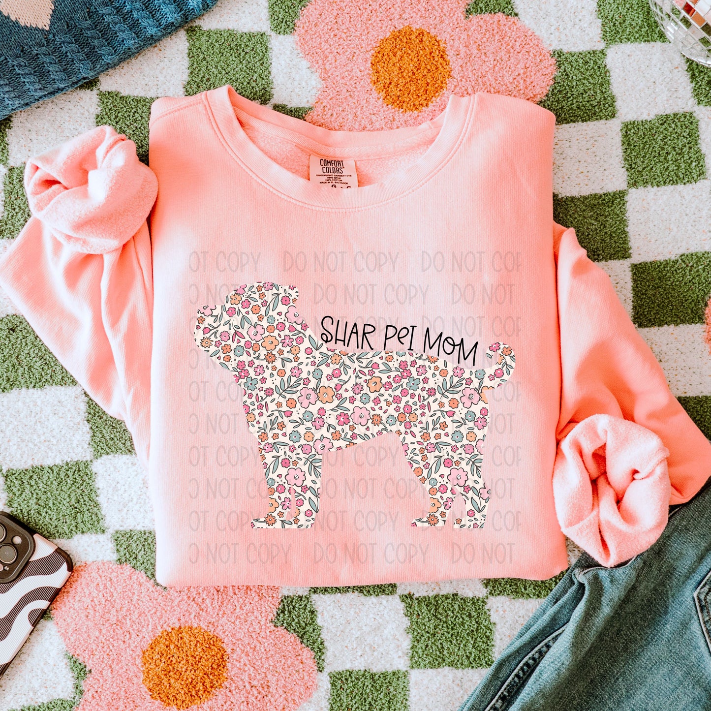 DOG MOM FLORAL - DTF TRANSFER