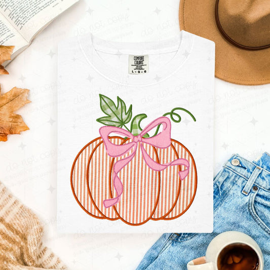 COQUETTE PUMPKIN - FAUX EMBROIDERY - DTF TRANSFER