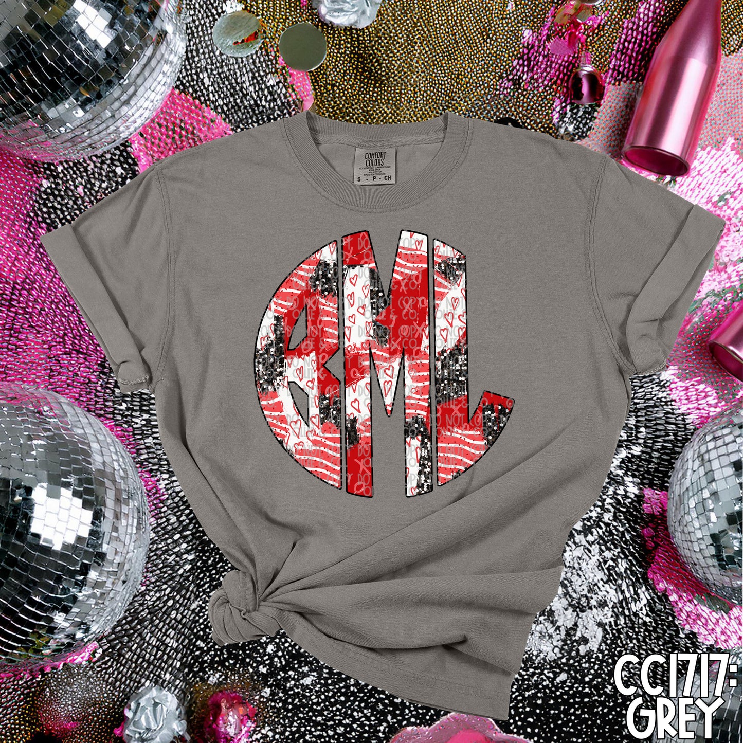 BRUSHSTROKE VALENTINE MONOGRAM - CUSTOM TRANSFER