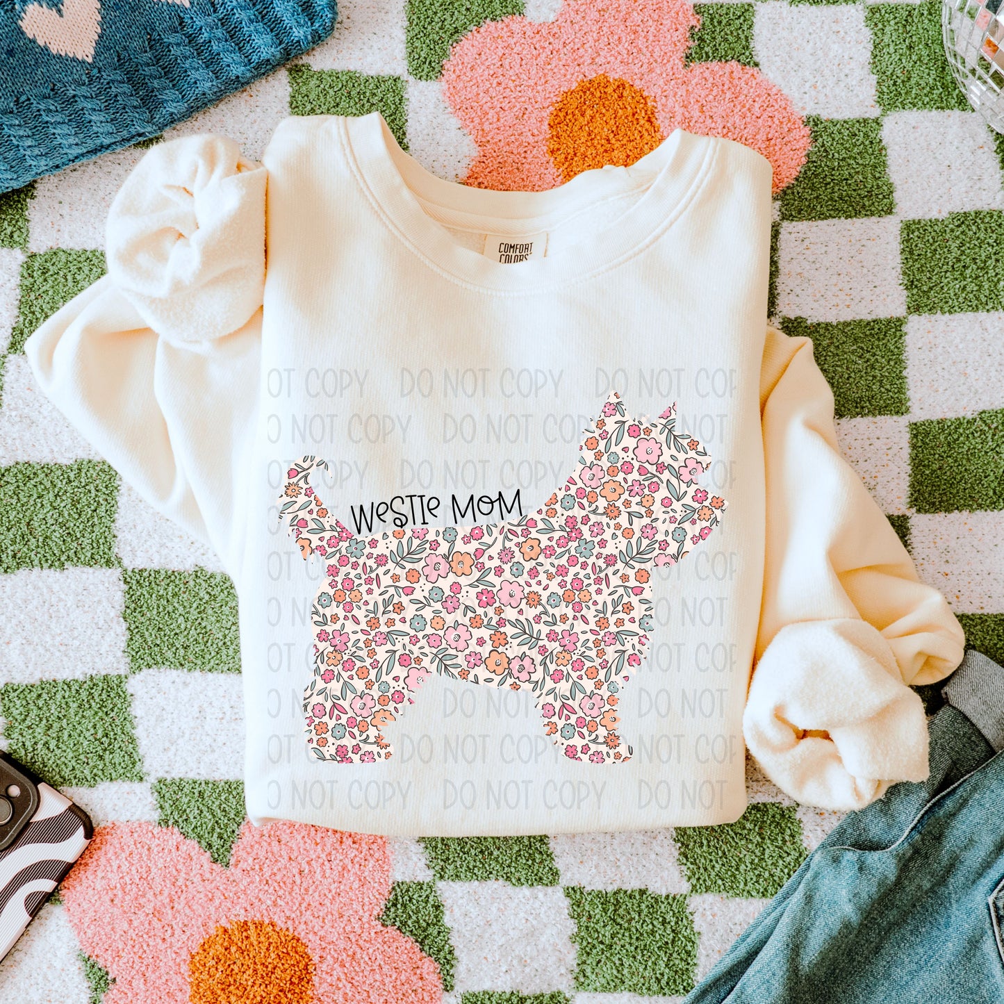 DOG MOM FLORAL - DTF TRANSFER