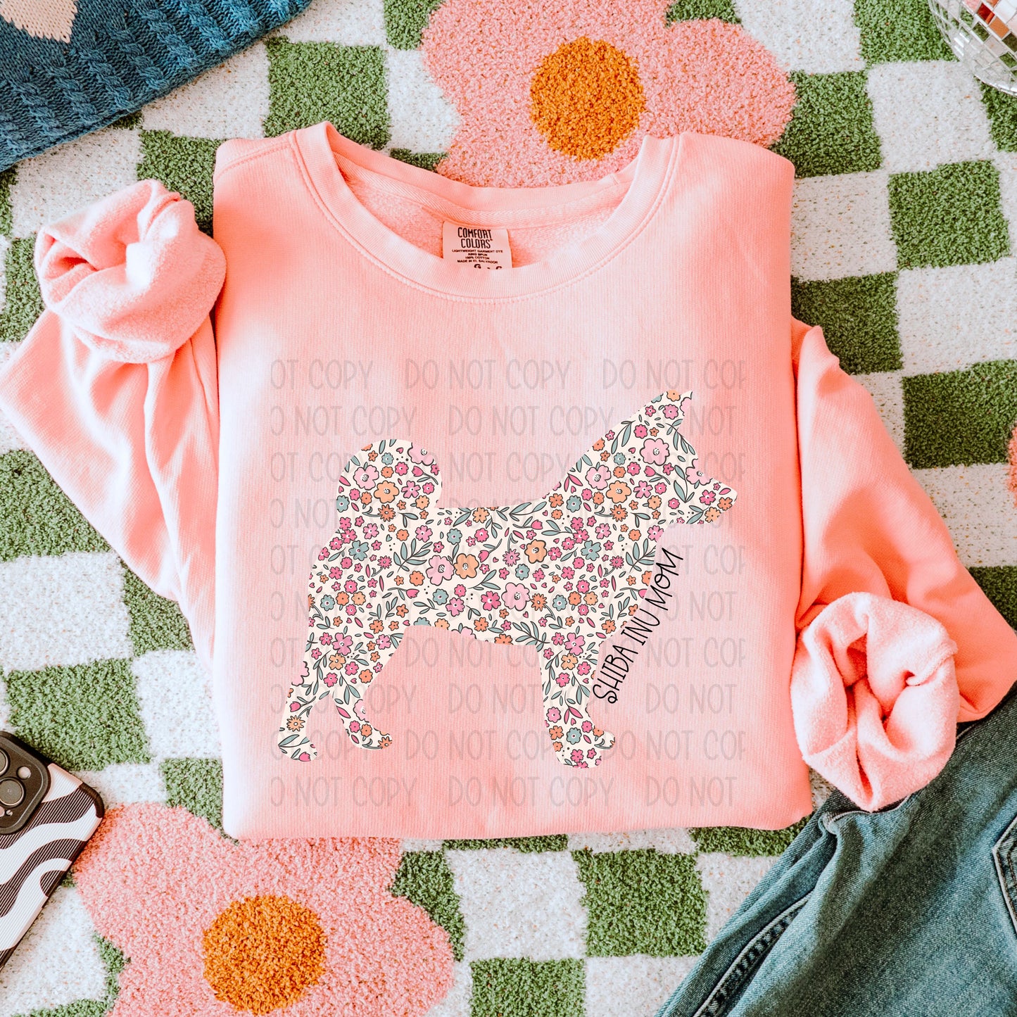 DOG MOM FLORAL - DTF TRANSFER