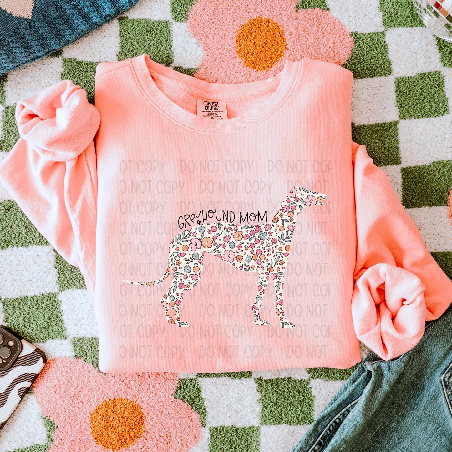 DOG MOM FLORAL - DTF TRANSFER