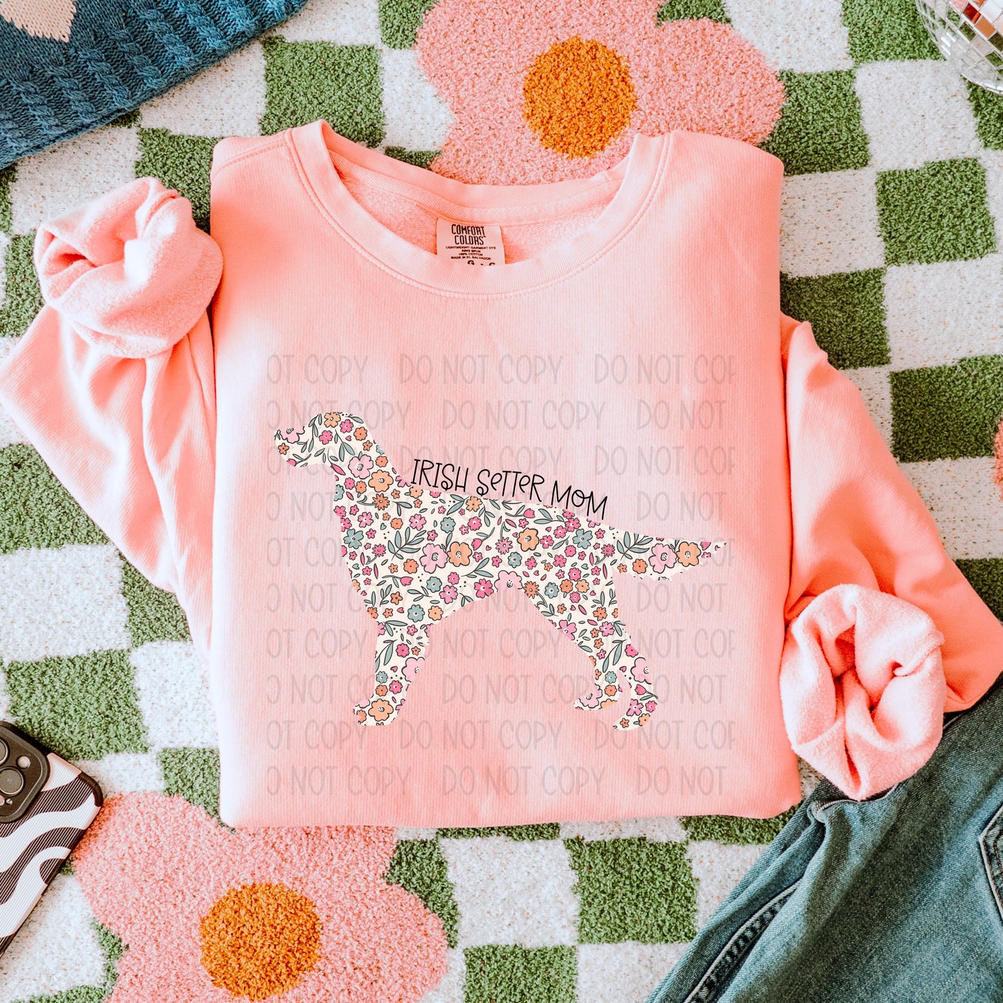 DOG MOM FLORAL - DTF TRANSFER