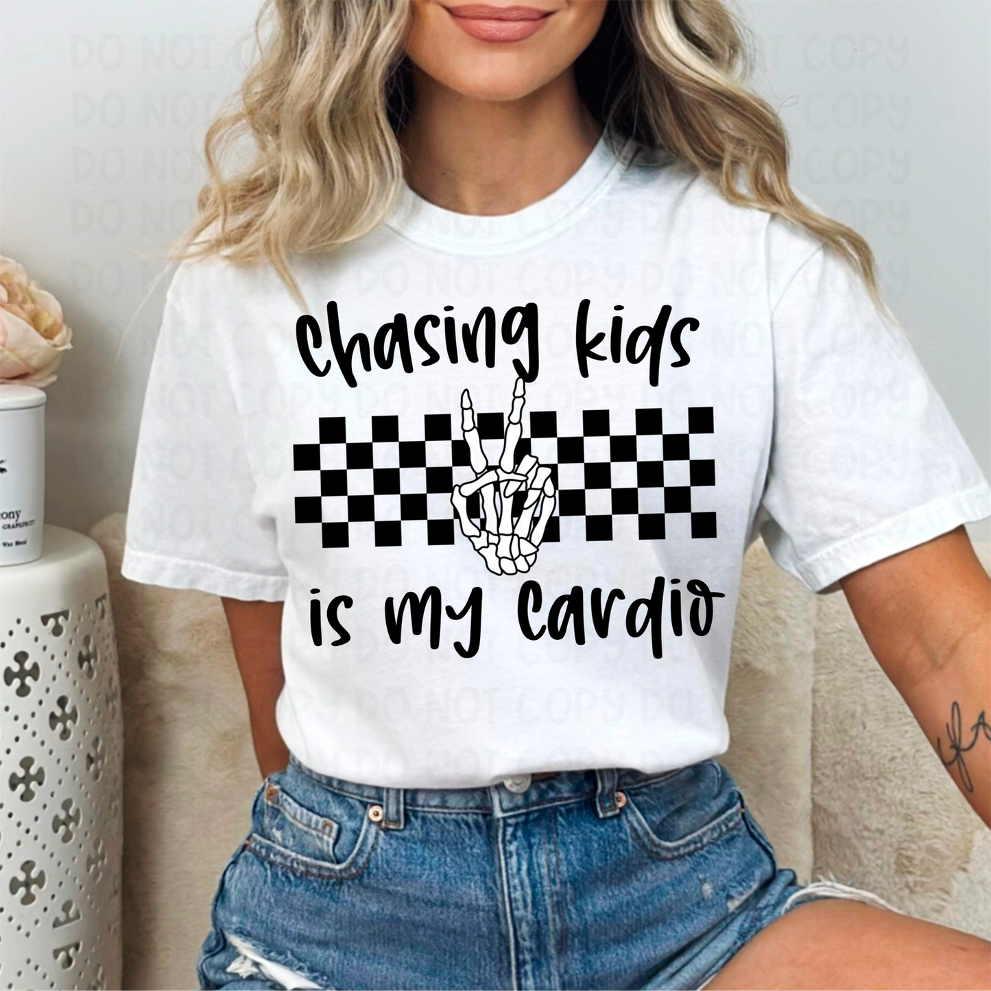 CHASING KIDS IS MY CARDIO - DTF TRANSFER