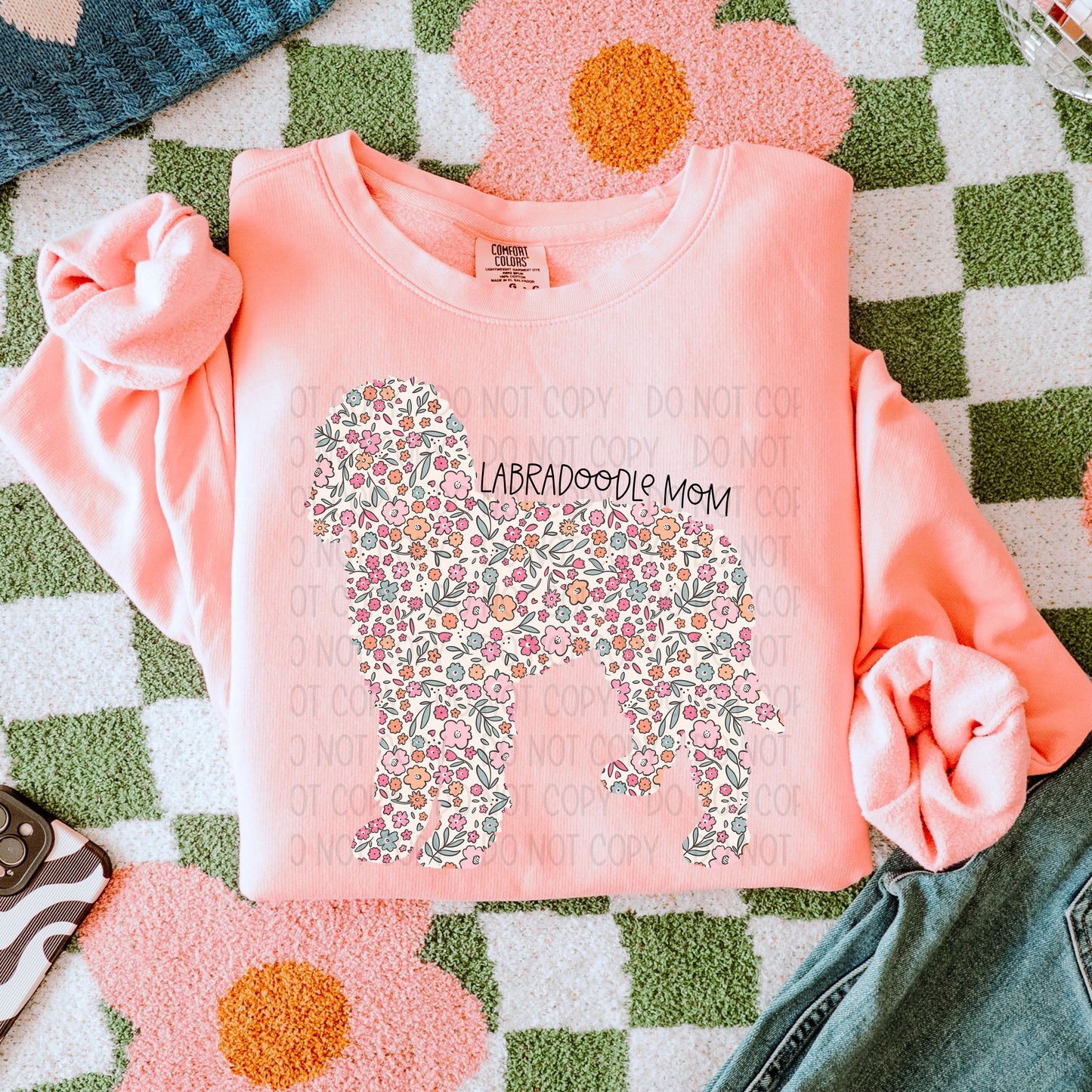 DOG MOM FLORAL - DTF TRANSFER