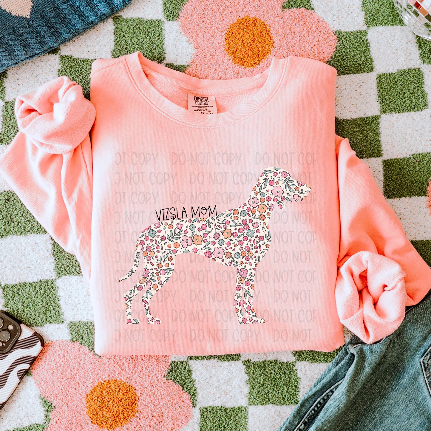 DOG MOM FLORAL - DTF TRANSFER