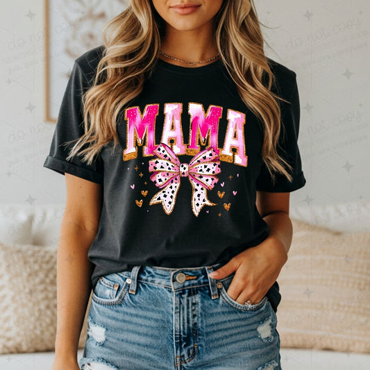 COQUETTE MAMA - FAUX GLITTER - DTF TRANSFER