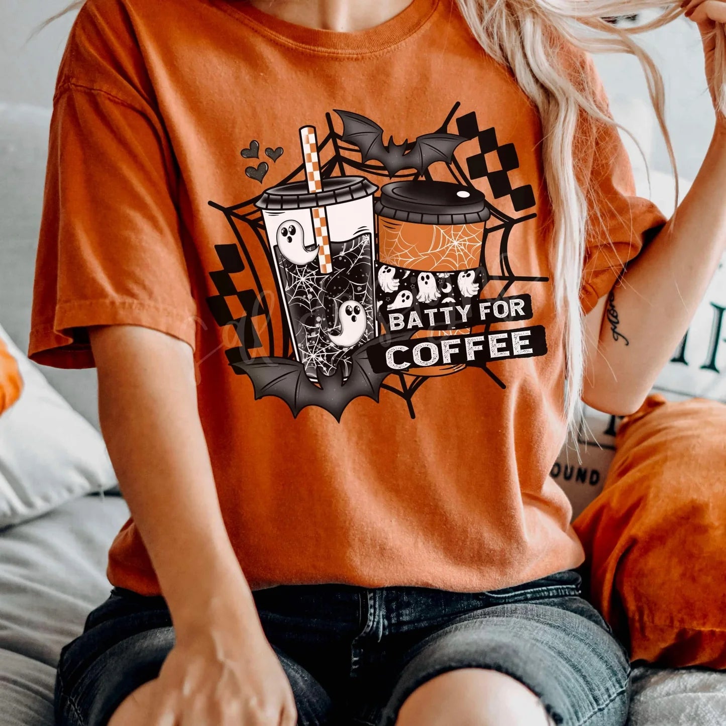 BATTY FOR COFFEE - COMPLETED TEE