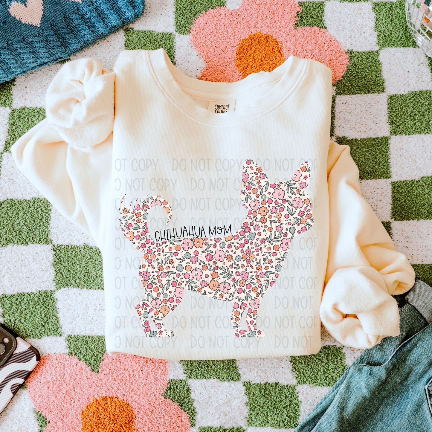 DOG MOM FLORAL - DTF TRANSFER