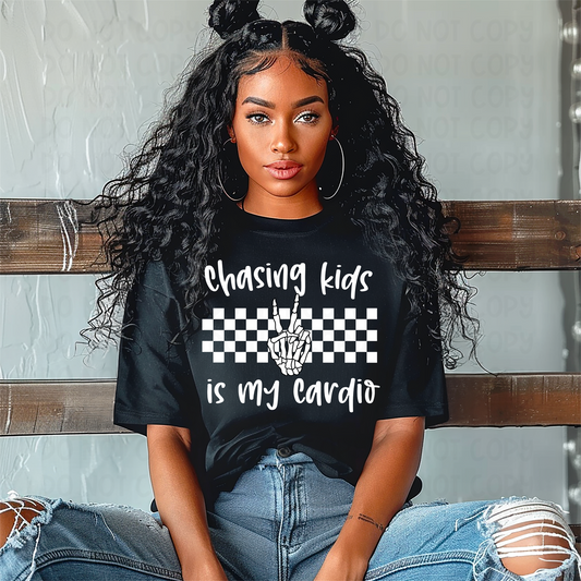 CHASING KIDS IS MY CARDIO - DTF TRANSFER