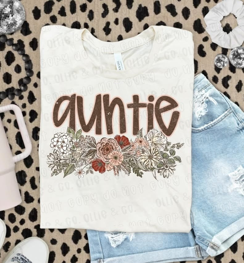 VINTAGE FLORAL AUNTIE - DTF TRANSFER