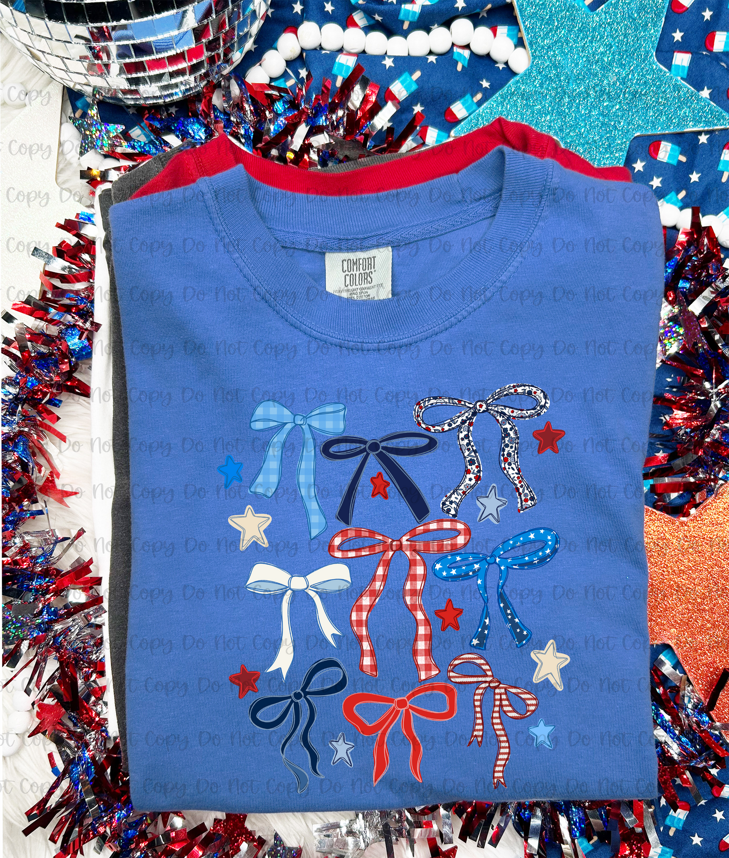COQUETTE PATRIOTIC BOWS - COMPLETED TEE