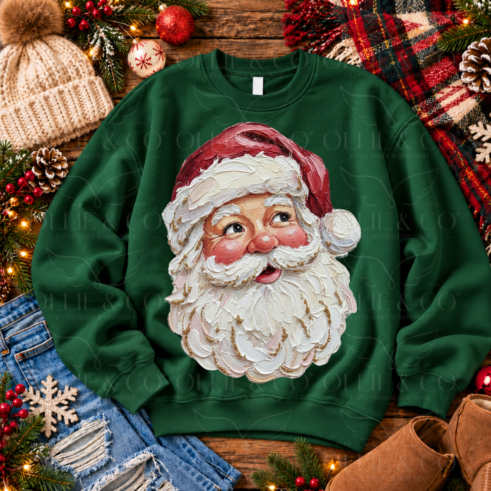 RED SANTA - FAUX PAINT - DTF TRANSFER