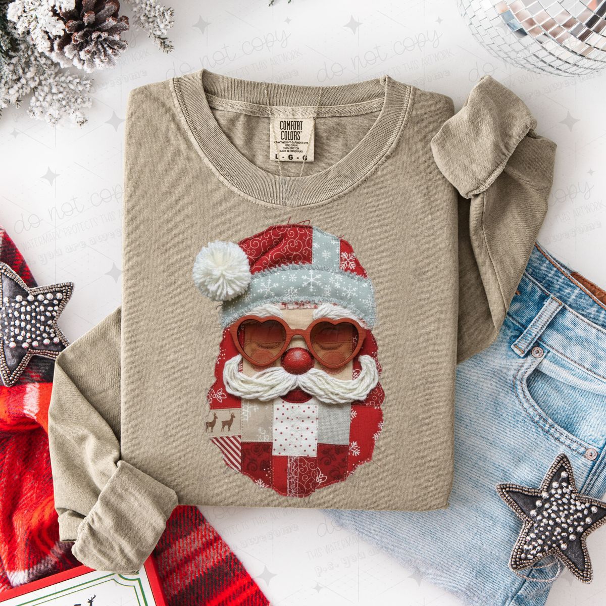 PATCHWORK SANTA - DTF TRANSFER