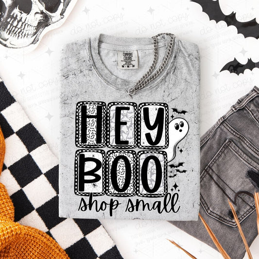 HEY BOO SHOP SMALL - DTF TRANSFER