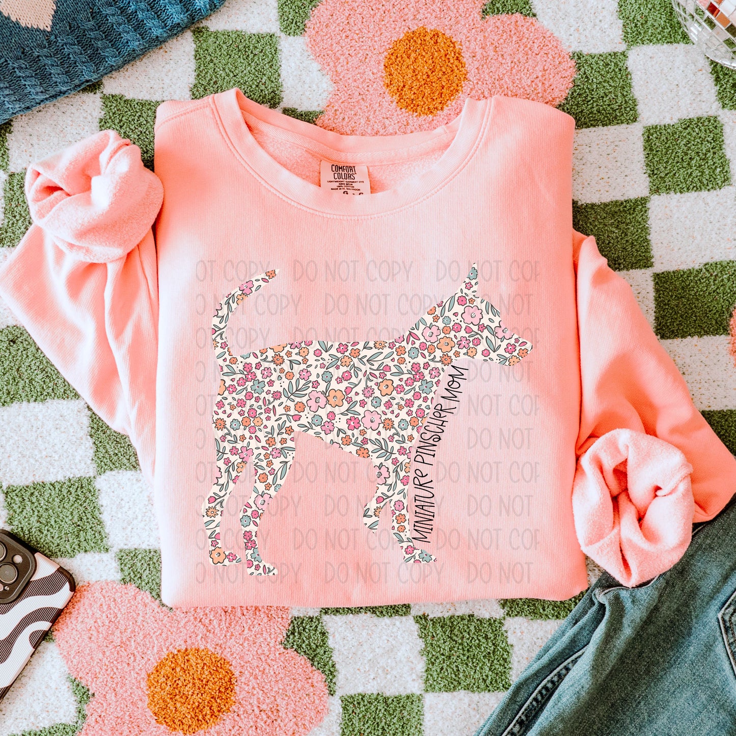 DOG MOM FLORAL - DTF TRANSFER