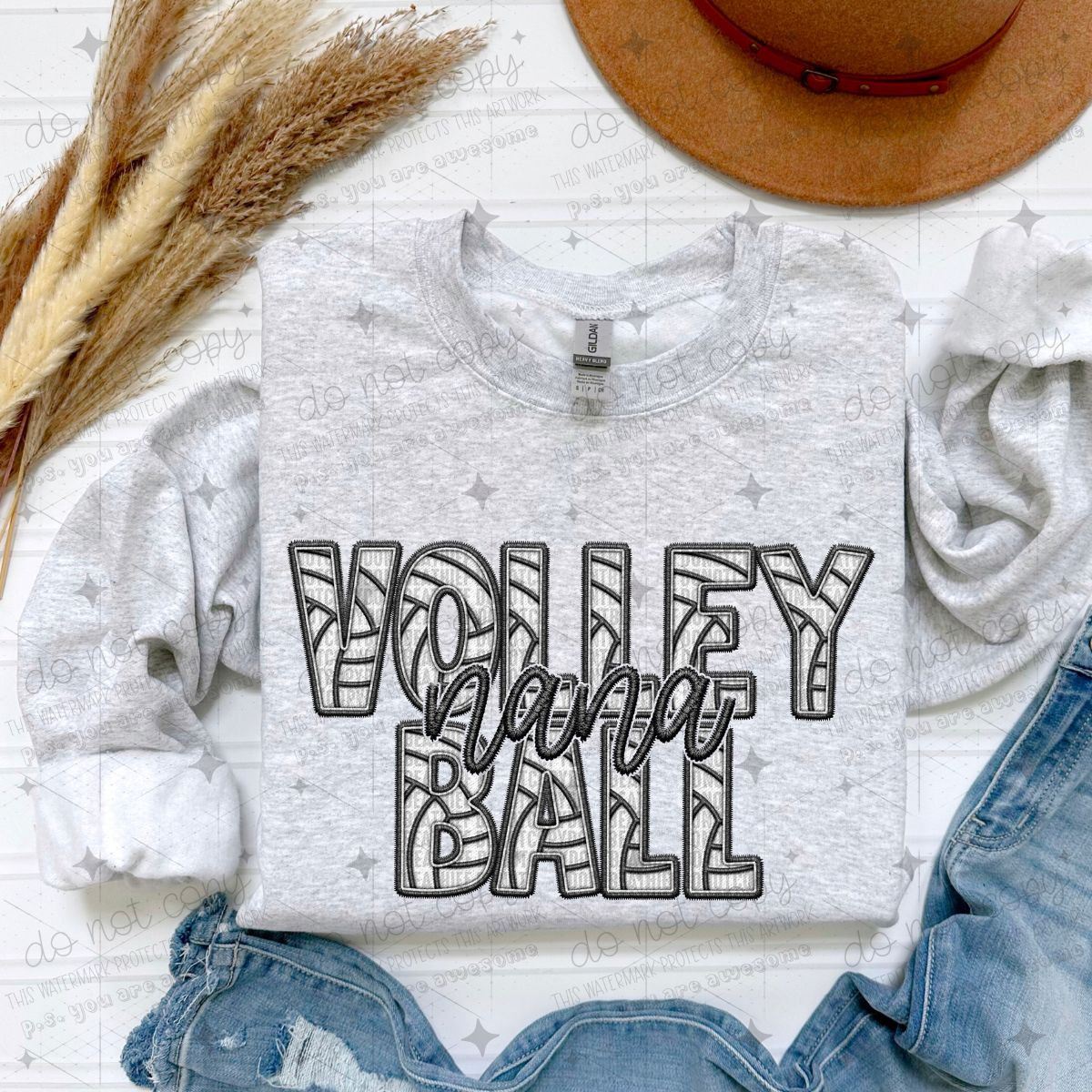 VOLLEYBALL - NAMES/FAUX EMBROIDERY - DTF TRANSFER
