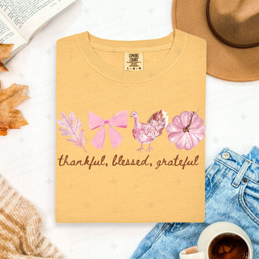 COQUETTE THANKFUL BLESSED GRATEFUL - DTF TRANSFER