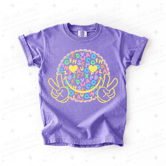 ALPHABET SMILEY FACE - DTF TRANSFER