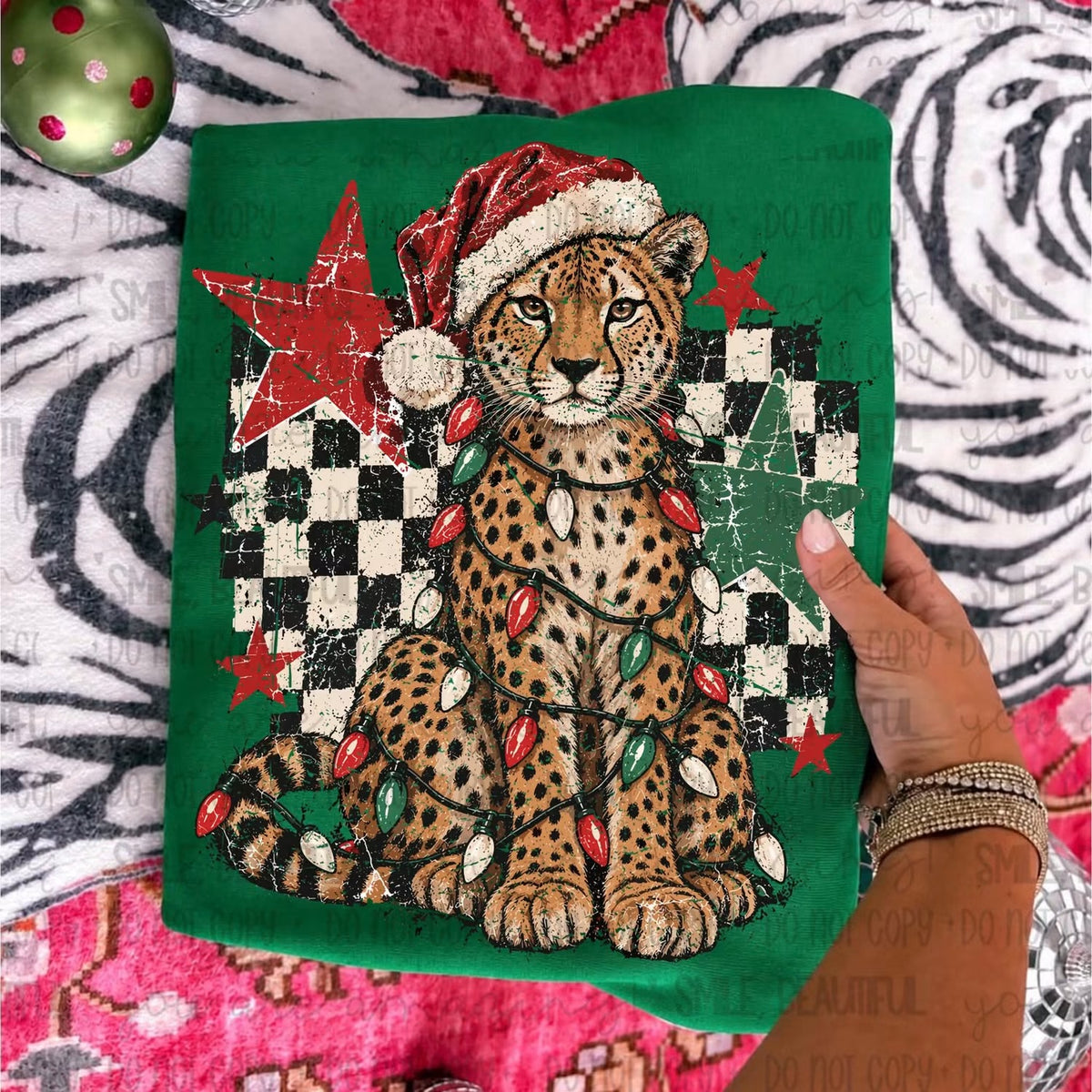 CHRISTMAS CHEETAH - DTF TRANSFER
