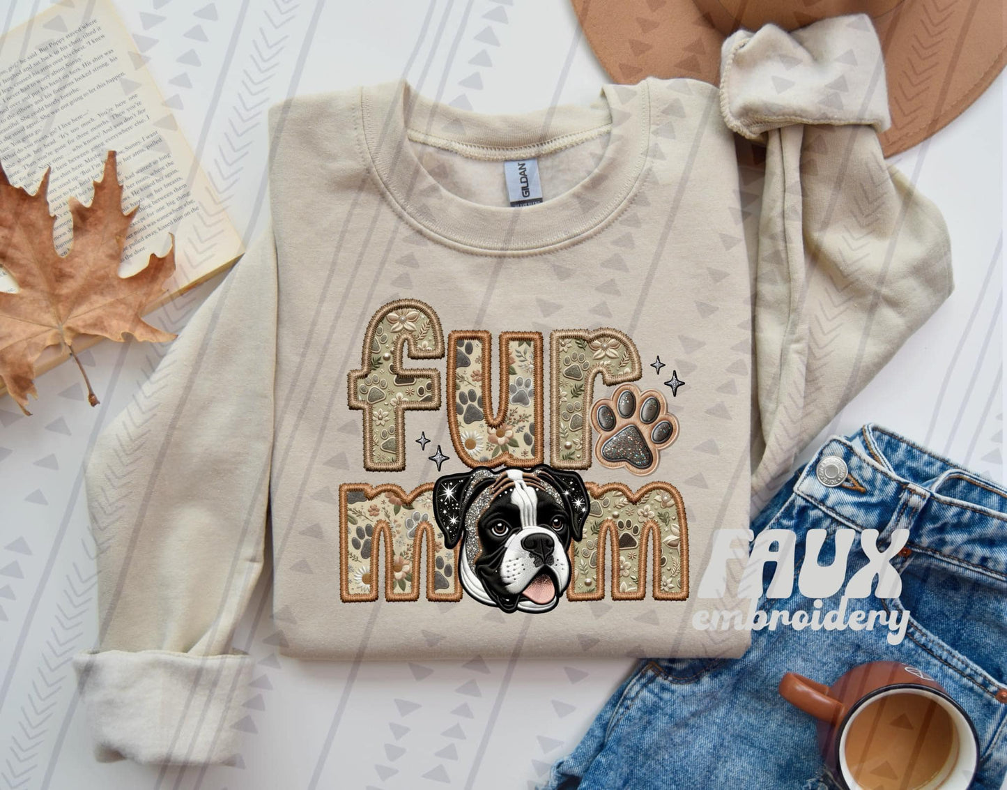 FUR MOM - FAUX EMBROIDERY - DTF TRANSFER