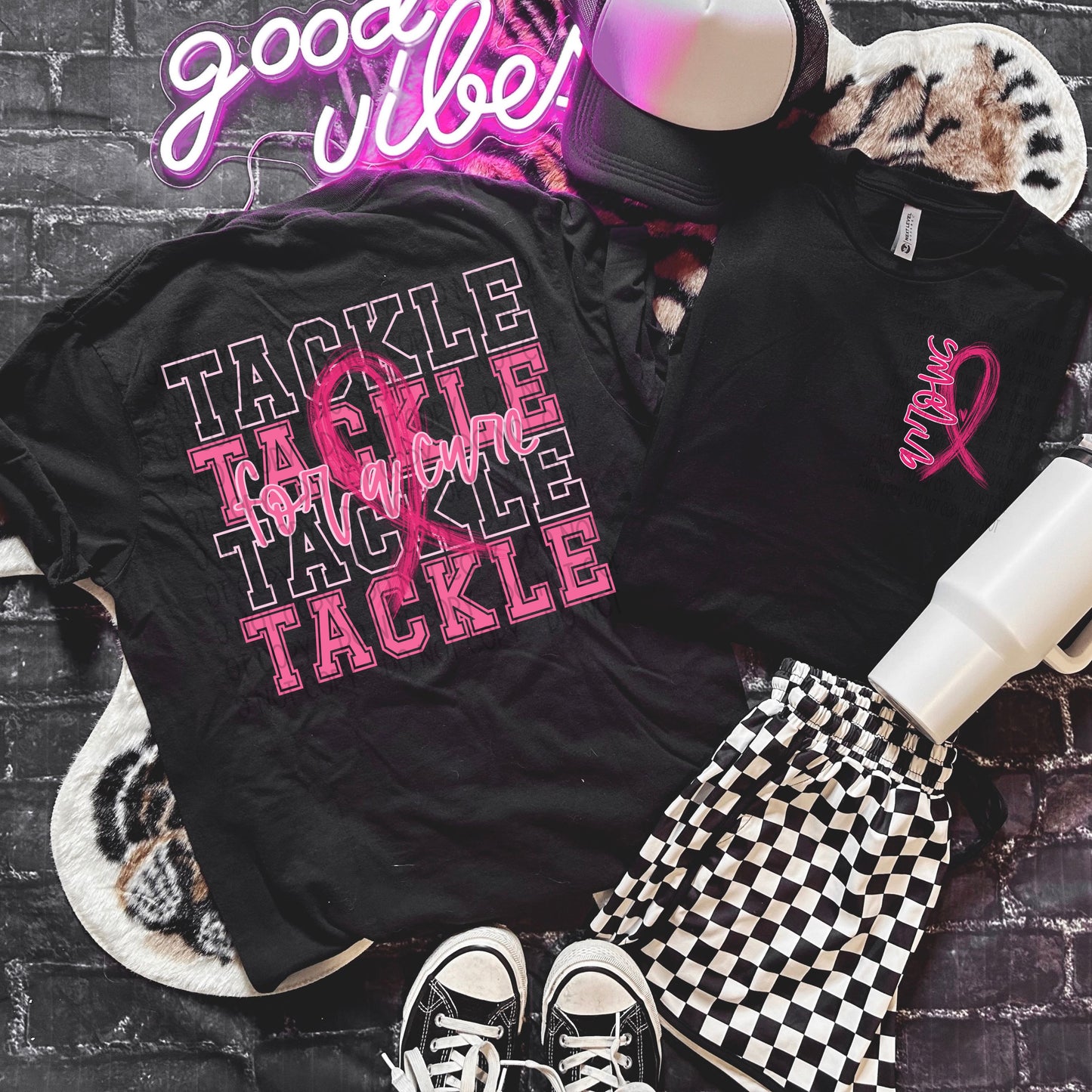 TACKLE FOR A CURE MASCOT - FRONT+BACK - DTF TRANSFER