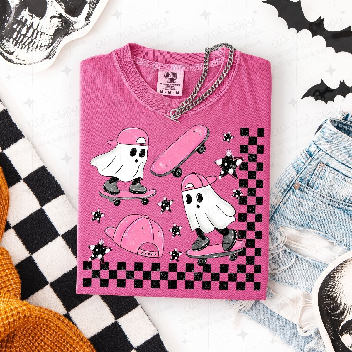 PINK SPOOKY SKATEBOARDERS - DTF TRANSFER