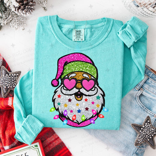 COOL SANTA - FAUX GLITTER - DTF TRANSFER