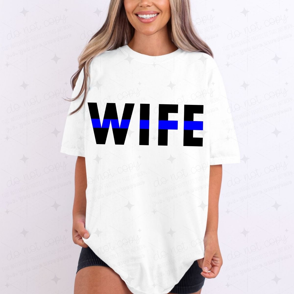 BLUE LINE WIFE - DTF TRANSFER