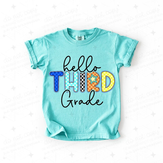 HELLO THIRD GRADE - DTF TRANSFER